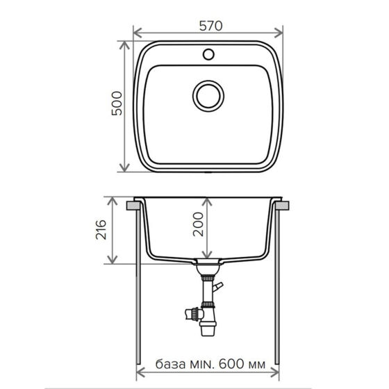 Мойка Polygran F-11 черный