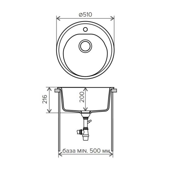Мойка Polygran F-08 серая №14