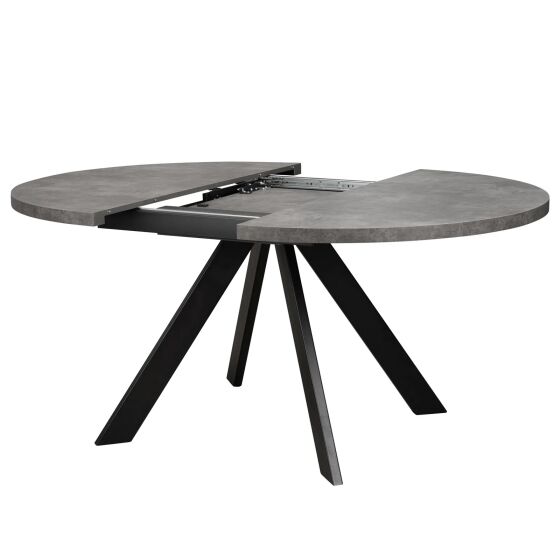 Стол круглый раздвижной RONDO 110(145) Дымчатая керамика Черный