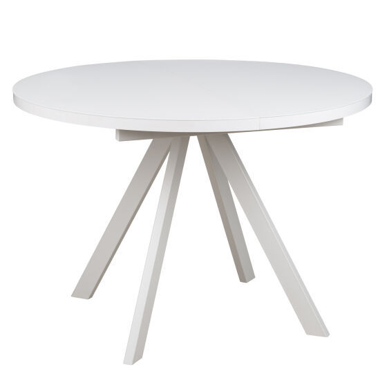 Стол круглый раздвижной со стеклом RONDO 110(145) Белый оптивайт Белый
