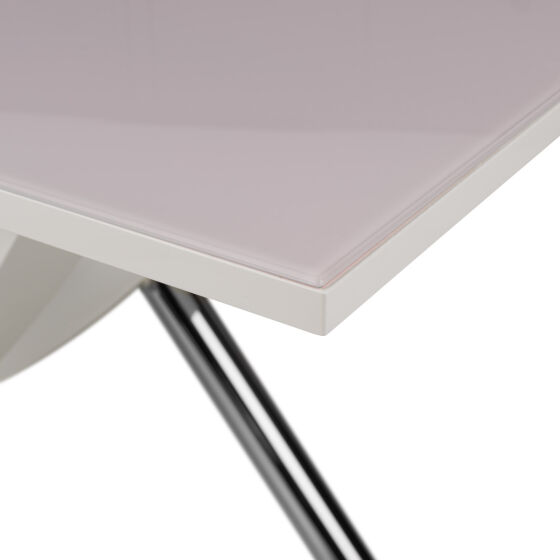 Стол обеденный ARNO high gloss/закаленное стекло белый