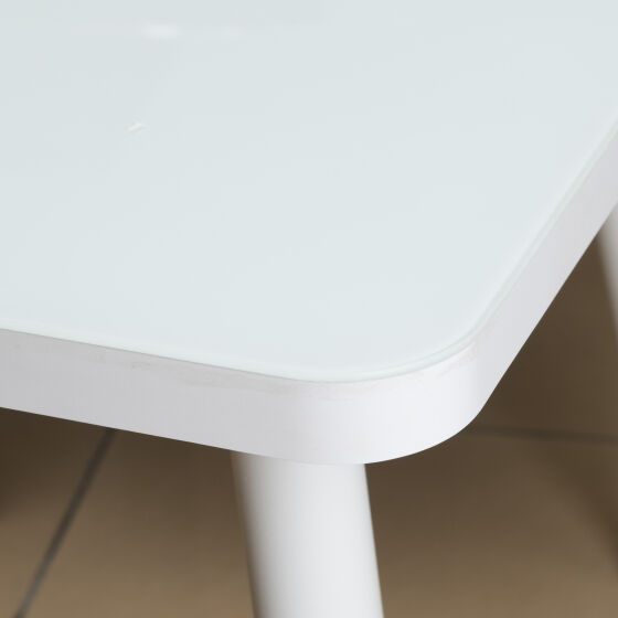 Стол раздвижной со стеклом BORG RADIAL 110(142)х70 Белый оптивайт Белый