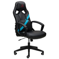 Кресло игровое Zombie DRIVER черный/голубой эко кожа с подголов крестовина пластик