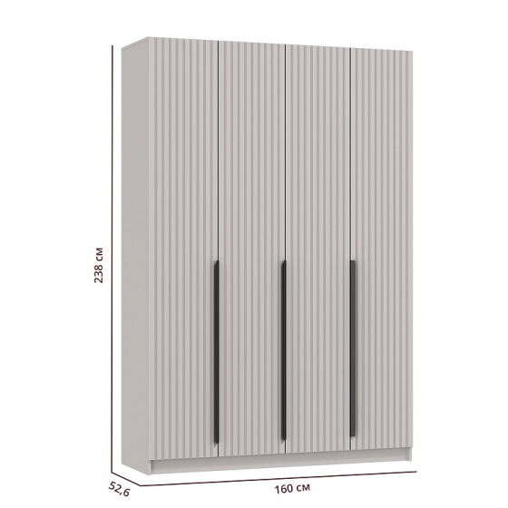 Шкаф 4х створчатый Брандо 67.13 кашемир МДФ кашемир 2400