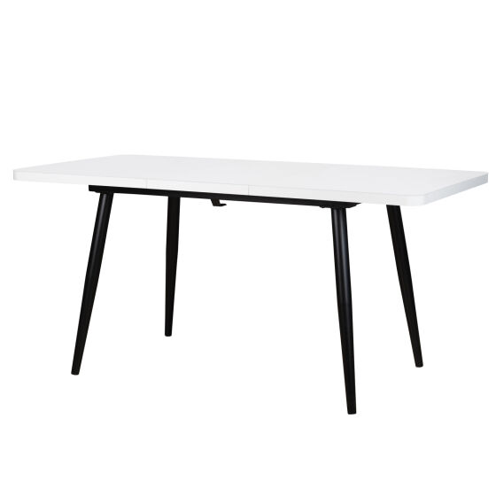 Стол раздвижной со стеклом BORG RADIAL 120(160)х80 БЕЛЫЙ ОПТИВАЙТ ЧЕРНЫЙ