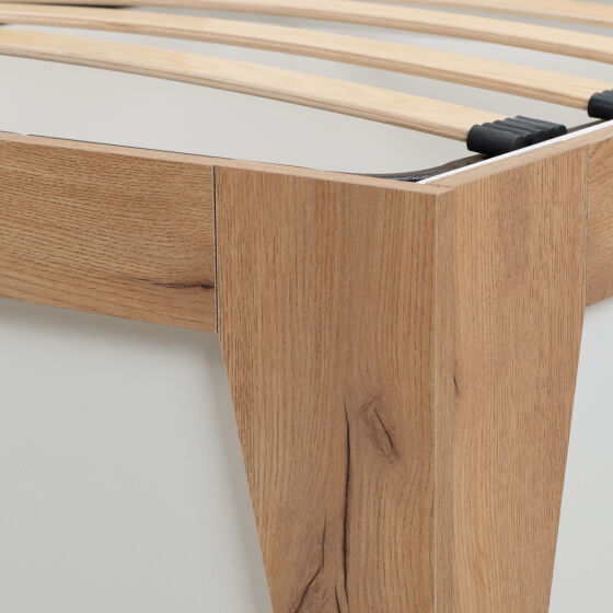 Кровать АЙРИС 306 Люкс 180 основание универсальное сПМ Белый Дуб золотистый