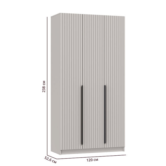 Шкаф 3х створчатый Брандо 67.12 кашемир МДФ  кашемир  2400