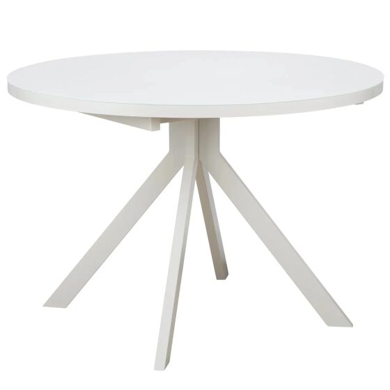 Стол круглый раздвижной со стеклом RONDO 100(145) Белый оптивайт Белый