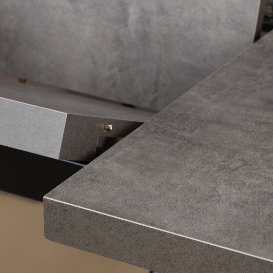 Стол раздвижной BORG RADIAL 120(160)х80 Дымчатая керамика Черный