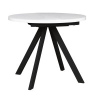 Стол круглый раздвижной со стеклом RONDO М 90(125) Белый Оптивайт Черный