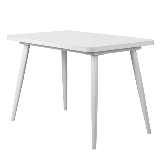 Стол раздвижной со стеклом BORG RADIAL 110(142)х70 Белый оптивайт Белый