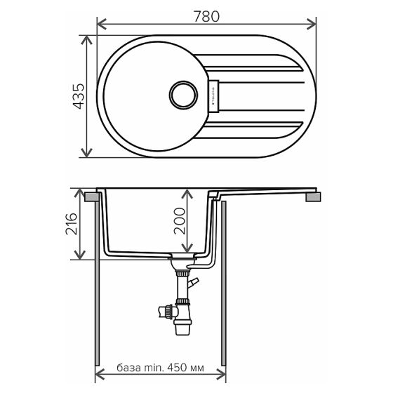 Мойка Polygran TOLERO Loft TL-780 №911 Черный