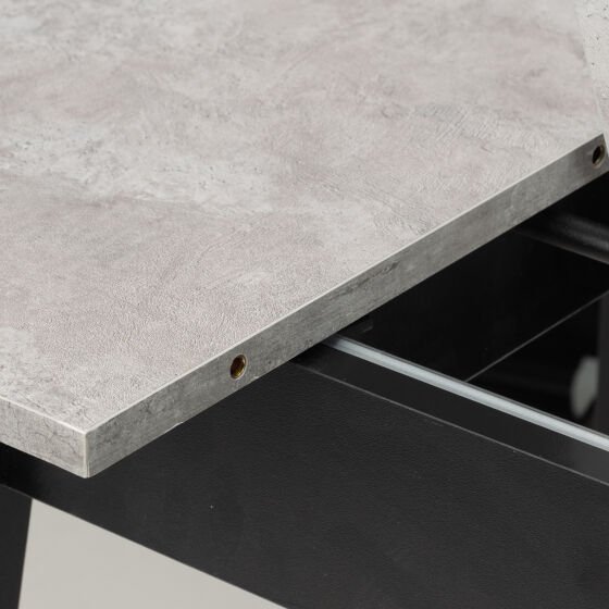 Стол раздвижной TIRK RADIAL 94(126)х64 Срый сланец Черный