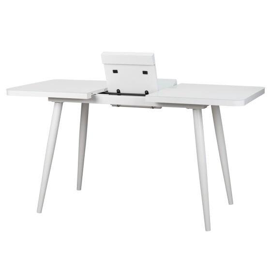 Стол раздвижной со стеклом BORG RADIAL 110(142)х70 Белый оптивайт Белый