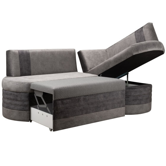 Диван угловой со спальным местом Чикаго 184*116 Goya grey/Goya grafit 5кат правый