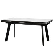 Стол раздвижной ALTEZA FOUR 160 (80)х90 Мрамор светлый Черный