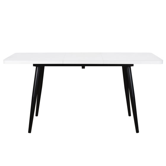 Стол раздвижной со стеклом BORG RADIAL 120(160)х80 БЕЛЫЙ ОПТИВАЙТ ЧЕРНЫЙ