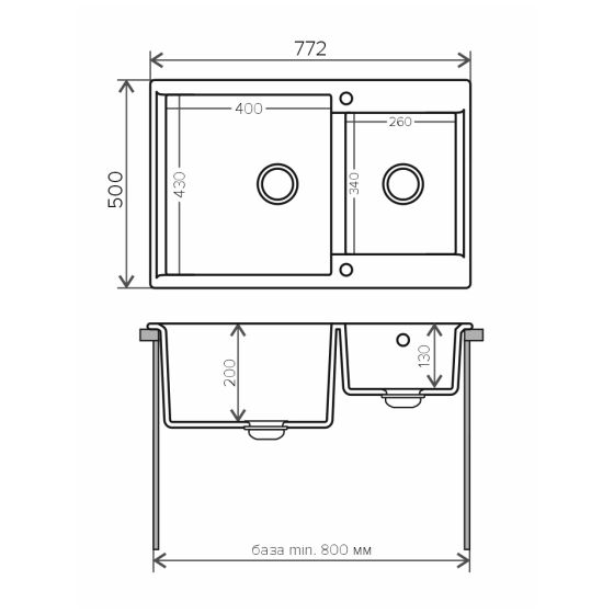 Мойка Polygran BRIG-772 №36 / Белый хлопок