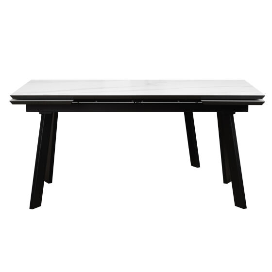 Стол раздвижной ALTEZA FOUR 160 (80)х90 Мрамор светлый Черный