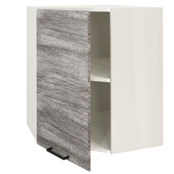Шкаф кухонный верхний 600 угловой тип B KRONO 8685 Белый/Дуб Винтаж Графит 615