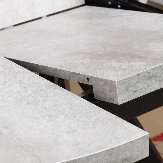 Стол круглый раздвижной RONDO 100(145) Серый сланец Черный