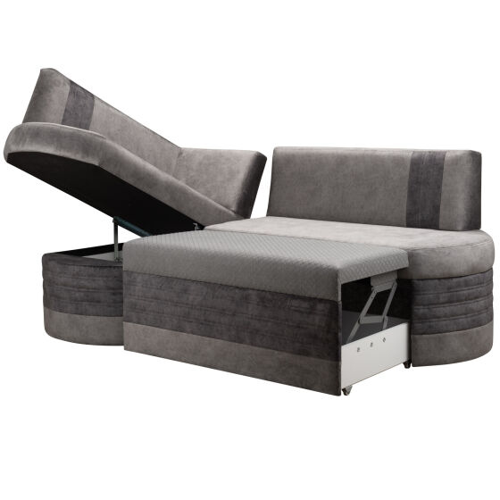 Диван угловой со спальным местом Чикаго 184*116 Goya grey/Goya grafit 5кат левый