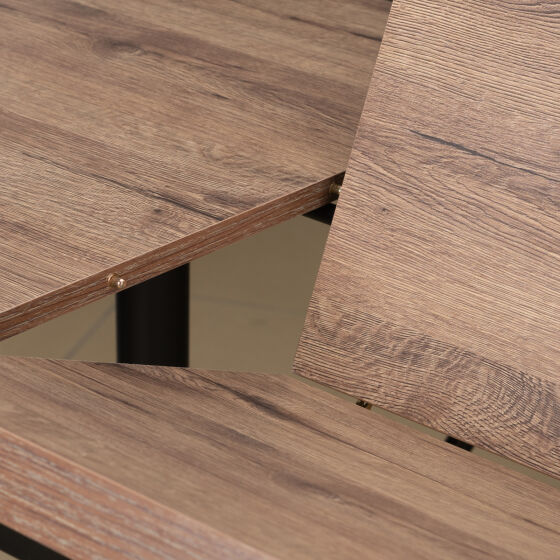 Стол раздвижной BORG RADIAL 120(160)х80 Дуб веллингтон Черный