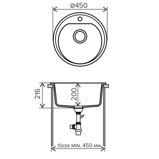 Мойка Polygran F-05 Черный №16