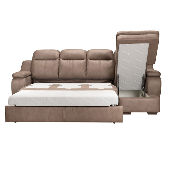 Диван кровать Guinness Д3 (Бл+3ру+Бп) Matador Taupe/Опора декор.165х90х40 Орех