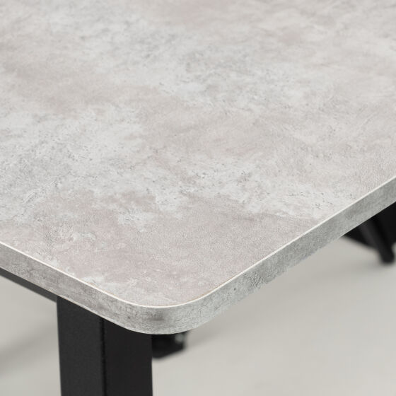 Стол раздвижной TIRK RADIAL 94(126)х64 Срый сланец Черный