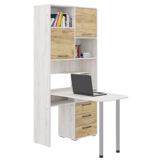 Стол компьютерный СК 61 Крафт светлый с фасадом Крафт золотой