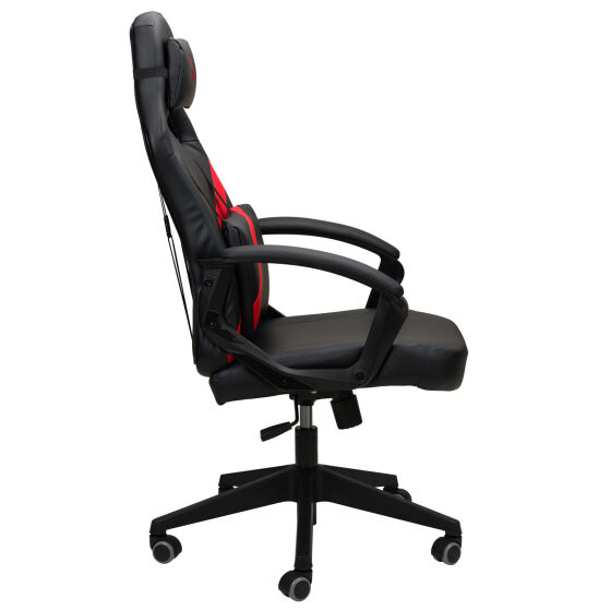 Кресло игровое Zombie DRIVER черный/красный эко кожа с подголов крестовина пластик
