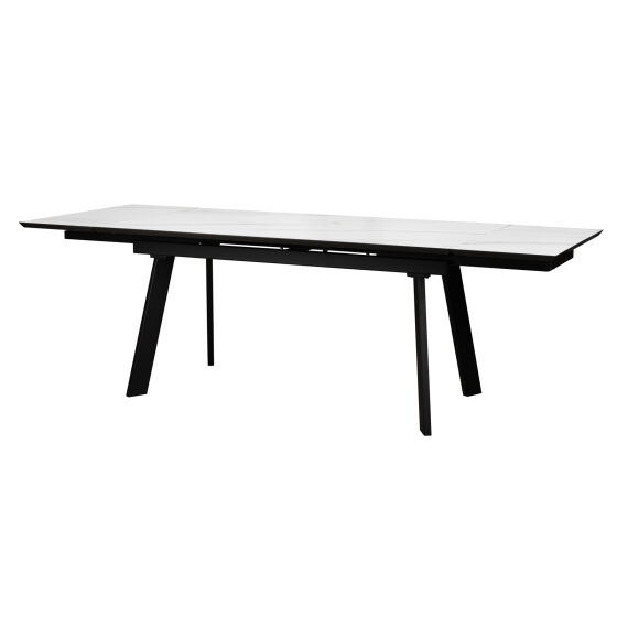 Стол раздвижной ALTEZA FOUR 160 (80)х90 Мрамор светлый Черный