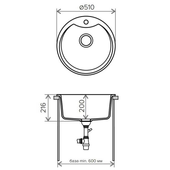 Мойка Polygran TOLERO Classic R-108E №001 Серый Металл