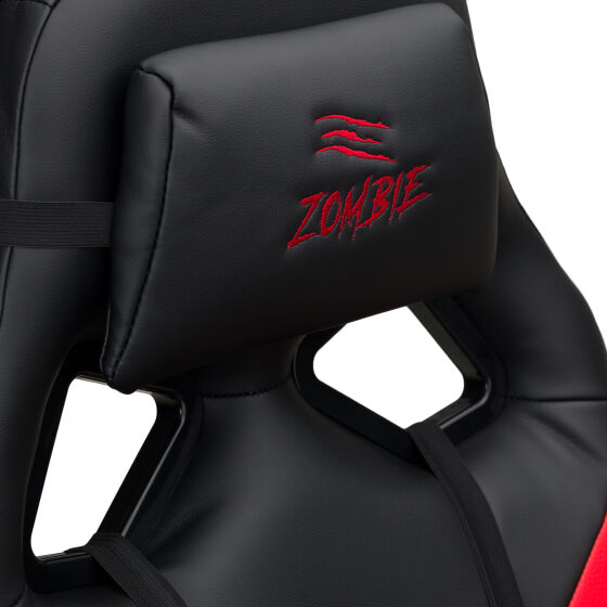 Кресло игровое Zombie DRIVER черный/красный эко кожа с подголов крестовина пластик