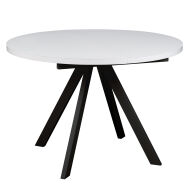 Стол круглый раздвижной со стеклом RONDO 110(145) Белый оптивайт Черный