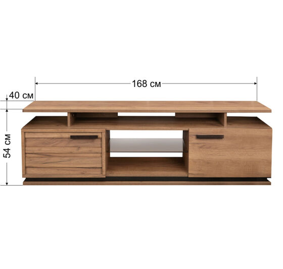 Тумба тв nature 3 дуб табачный craft черный