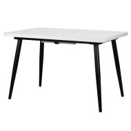 Стол раздвижной со стеклом BORG RADIAL 120(160)х80 БЕЛЫЙ ОПТИВАЙТ ЧЕРНЫЙ