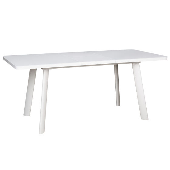 Стол раздвижной со стеклом LEON LUX RADIAL 140 (180)х85 Белый Оптивайт Белый