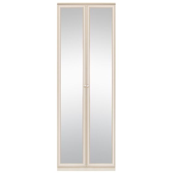 Шкаф для одежды Габриэлла 06.14 с зеркальными дверьми Вудлайн кремовый/Аруша венге с патиной