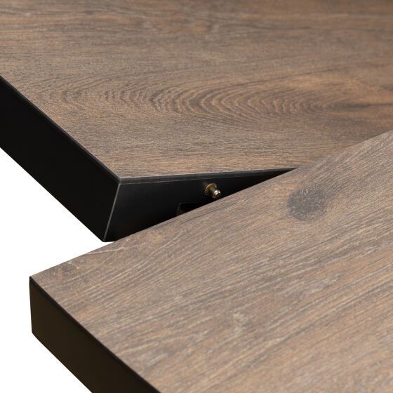 Стол раздвижной TINTO 100  (100) х70 (30) ДУБ ВИНТАЖНЫЙ COMPAKT CER ЧЕРНЫЙ