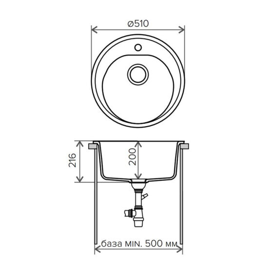 Мойка Polygran F-08 черная