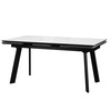 Стол раздвижной ALTEZA FOUR 160 (80)х90 Мрамор светлый Черный