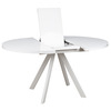 Стол круглый раздвижной со стеклом RONDO 110(145) Белый оптивайт Белый