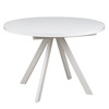 Стол круглый раздвижной со стеклом RONDO 110(145) Белый оптивайт Белый