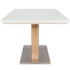 Стол обеденный FOSTER 160/200х90х75 high gloss/закаленное стекло дерево/белый