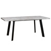 Стол раздвижной LEON LUX RADIAL 140 (180)х85 Серый сланец Черный