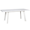 Стол раздвижной со стеклом LEON LUX RADIAL 140 (180)х85 Белый Оптивайт Белый