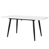 Стол раздвижной со стеклом BORG RADIAL 120(160)х80 БЕЛЫЙ ОПТИВАЙТ ЧЕРНЫЙ