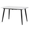 Стол раздвижной со стеклом BORG RADIAL 120(160)х80 БЕЛЫЙ ОПТИВАЙТ ЧЕРНЫЙ